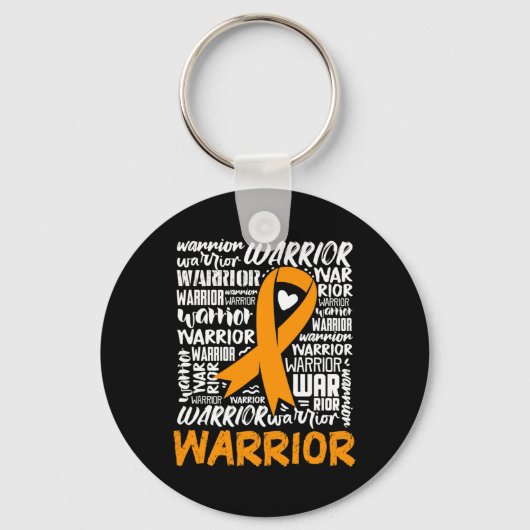 Leukemie Bloedkanker Aankomst Oranje Ribbon Awaren Sleutelhanger (Voorkant)