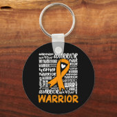 Leukemie Bloedkanker Aankomst Oranje Ribbon Awaren Sleutelhanger (Achterkant)