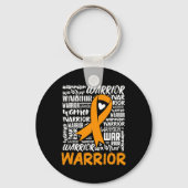 Leukemie Bloedkanker Aankomst Oranje Ribbon Awaren Sleutelhanger (Achterkant)