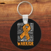 Leukemie Bloedkanker Aankomst Oranje Ribbon Awaren Sleutelhanger (Voorkant)