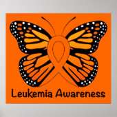Leukemie Butterfly Awareness Ribbon Poster (Voorkant)