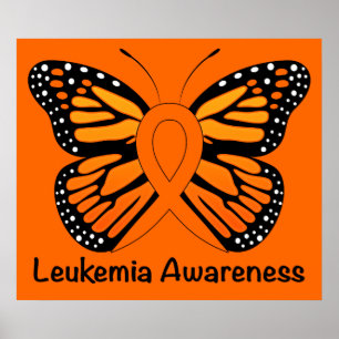 Leukemie Butterfly Awareness Ribbon Poster