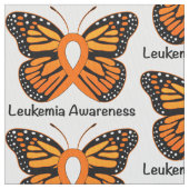 Leukemie Butterfly Awareness Ribbon Stof (Close Up)