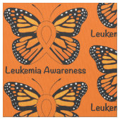 Leukemie Butterfly Awareness Ribbon Stof (Close Up)