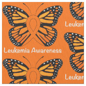 Leukemie Butterfly Awareness Ribbon Stof (Close Up)