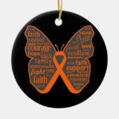 Leukemie Butterfly Collage of Words Keramisch Ornament (Voorkant)