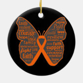 Leukemie Butterfly Collage of Words Keramisch Ornament (Achterkant)