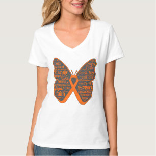 Leukemie Butterfly Collage of Words T-shirt