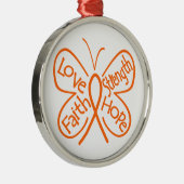Leukemie Butterfly Inspirerende woorden Metalen Ornament (Rechts)
