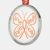 Leukemie Butterfly Inspirerende woorden Metalen Ornament (Links)