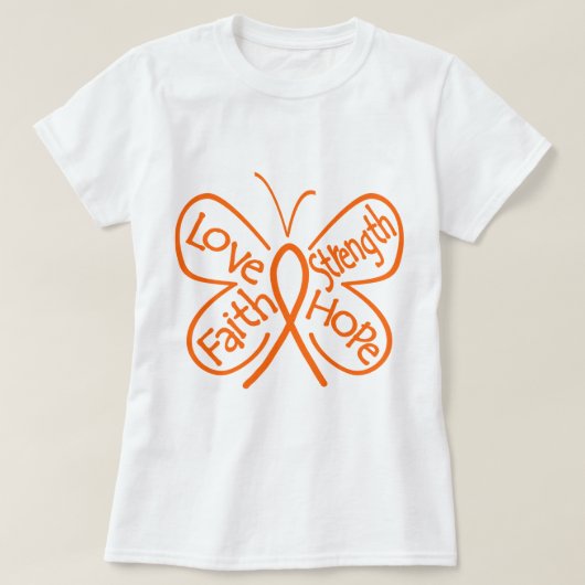 Leukemie Butterfly Inspirerende woorden T-shirt (Design voorkant)
