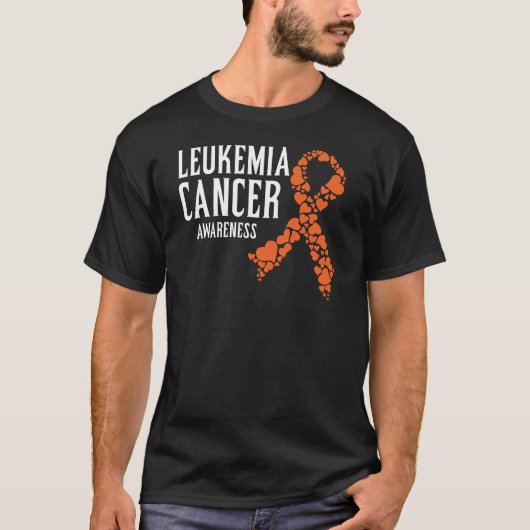 Leukemie Cancer Awareness Oranje Ribbon Support T-shirt (Voorkant)