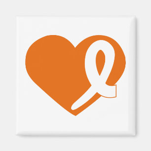 Leukemie Cancer Oranje Heart ribbon-magnet Magneet