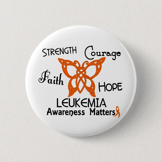 Leukemie Celtic Butterfly 3 Ronde Button 5,7 Cm (Voorkant)