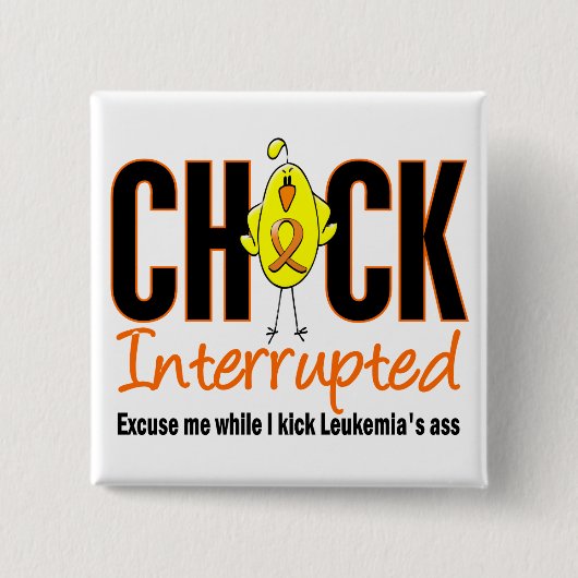 Leukemie Chick onderbroken Vierkante Button 5,1 Cm (Voorkant)