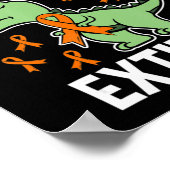 Leukemie Dinosaur Sinaasappel Ribbon Hematoloog Re Poster (Hoek)