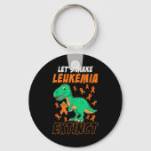 Leukemie Dinosaur Sinaasappel Ribbon Hematoloog Re Sleutelhanger (Voorkant)