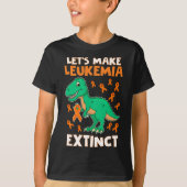 Leukemie Dinosaur Sinaasappel Ribbon Hematoloog Re T-shirt (Voorkant)