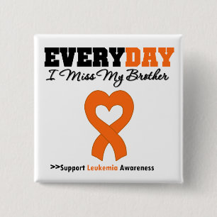 Leukemie Elke dag juf ik mijn broer Vierkante Button 5,1 Cm