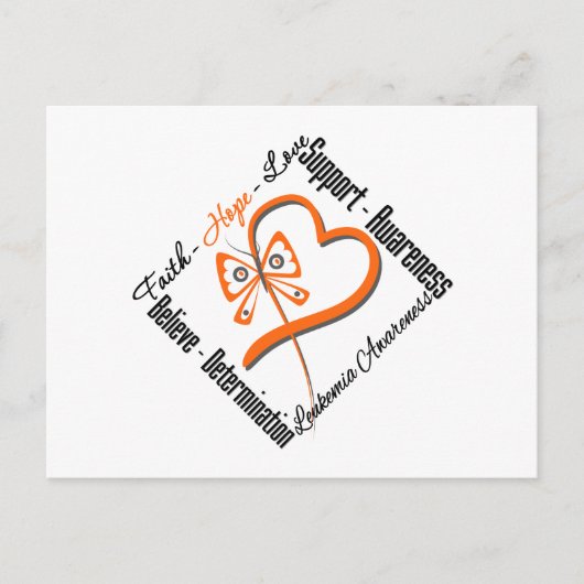 Leukemie Faith Hope Love Butterfly Briefkaart (Voorkant)