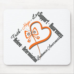 Leukemie Faith Hope Love Butterfly Muismat