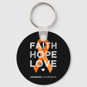Leukemie Faith Hope Love Oranje Ribbon Leukemia Aw Sleutelhanger