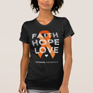 Leukemie Faith Hope Love Oranje Ribbon Leukemia Aw T-shirt