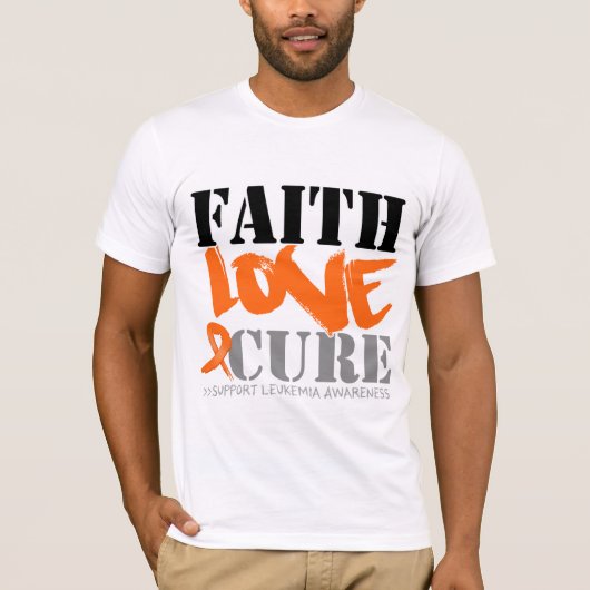 Leukemie Faith Love Cure T-shirt (Voorkant)