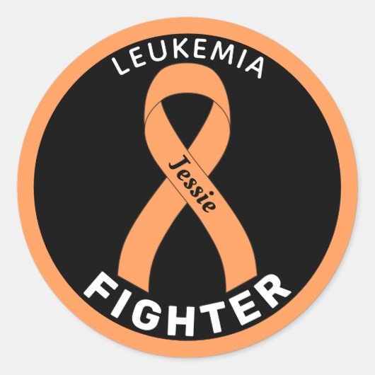 Leukemie Fighter Ribbon Round Sticker (Voorkant)