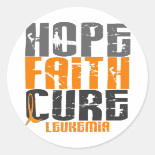 Leukemie HOPE FAITH CURE Ronde Sticker