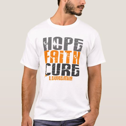 Leukemie HOPE FAITH CURE T-shirt (Voorkant)