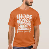 Leukemie Hope Support Sterkte T-shirt (Voorkant)