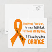 Leukemie I Prouwig Oranje Draag Briefkaart (Voorkant / Achterkant)