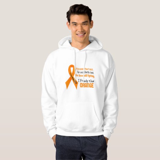 Leukemie I Prouwig Oranje Draag Hoodie (Voorkant volledig)