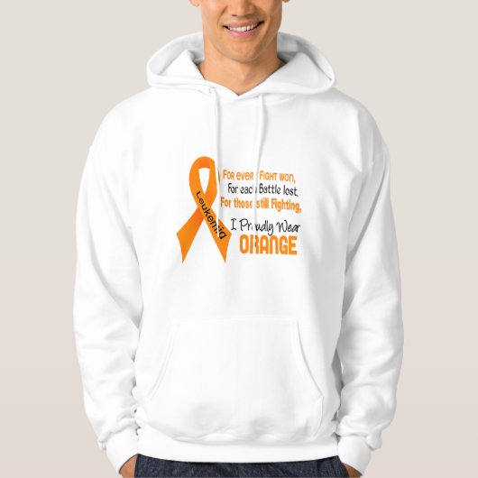 Leukemie I Prouwig Oranje Draag Hoodie (Voorkant)
