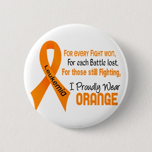 Leukemie I Prouwig Oranje Draag Ronde Button 5,7 Cm (Voorkant)