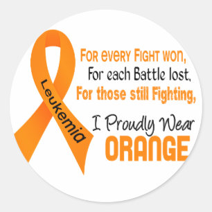 Leukemie I Prouwig Oranje Draag Ronde Sticker