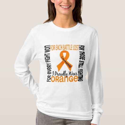 Leukemie I Prouze Draag Sinaasappel 2 T-shirt (Voorkant)
