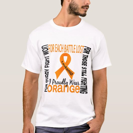 Leukemie I Prouze Draag Sinaasappel 2 T-shirt (Voorkant)