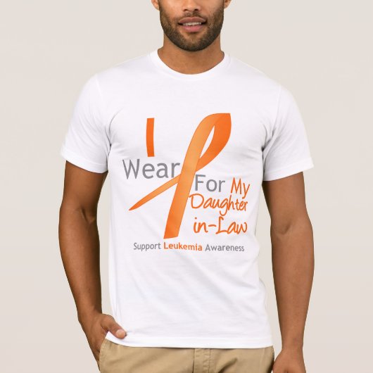 Leukemie Ik Draag Oranje lintstof-dochter in de we T-shirt (Voorkant)