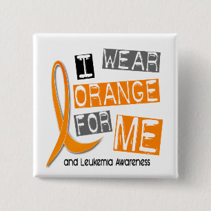 Leukemie Ik Draag Oranje voor ME 37 Vierkante Button 5,1 Cm