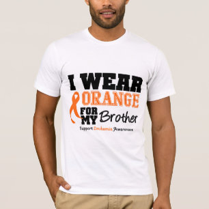Leukemie Ik Draag Oranje voor mijn broer T-shirt