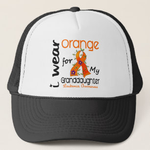 Leukemie Ik Draag Oranje voor mijn kleindochter 43 Trucker Pet