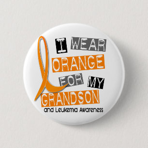 Leukemie Ik Draag Oranje voor mijn kleinzoon 37 Ronde Button 5,7 Cm