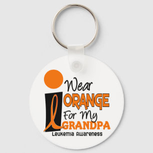 Leukemie IK DRAAG ORANJE VOOR MIJN OMA/OPA 9 Sleutelhanger