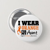 Leukemie Ik Draag Oranje voor mijn tante Ronde Button 5,7 Cm (Voorkant /achterkant)