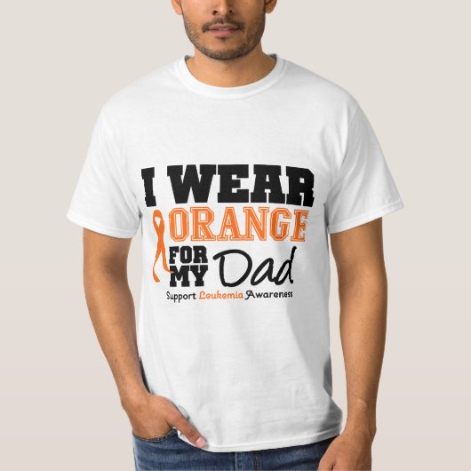Leukemie Ik Draag Oranje voor mijn vader T-shirt (Voorkant)