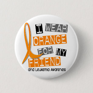 Leukemie Ik Draag Oranje voor mijn vriend 37 Ronde Button 5,7 Cm