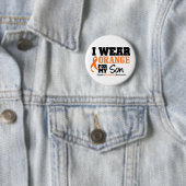 Leukemie Ik Draag Oranje voor mijn zoon Ronde Button 5,7 Cm (In situ)
