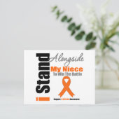 Leukemie Ik sta naast mijn nicht Briefkaart (Staand voorkant)